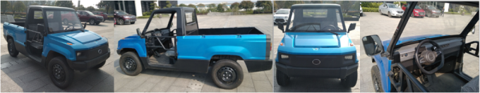 Een mooie 2 zitplaatsen pick-up elektrische vrachtwagen achterwiel aandrijving auto assemblage 0