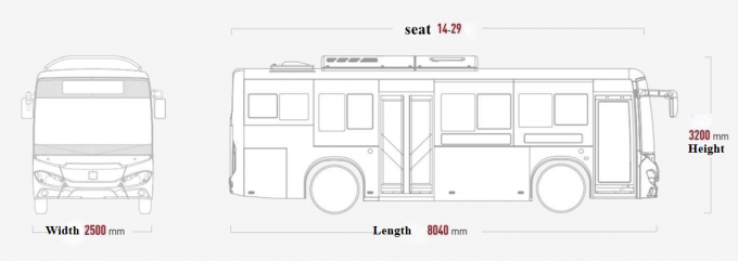 Krachtige en duurzame 8 meter pure elektrische bus model TEG6803BEV met ruime ruimte 2